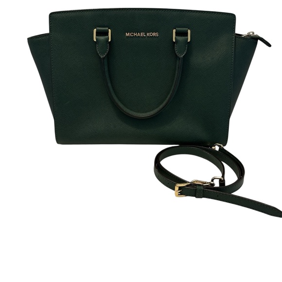 Michael Kors Handbags - Michael Kors Selma Saffiano Leather Satchel | Green Bag